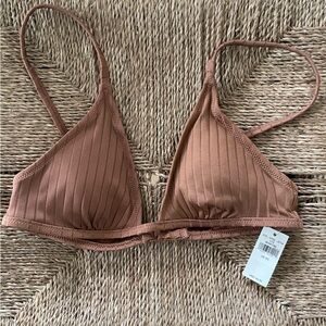 Aerie Ribbed Shine Bikini Bra New With Tags